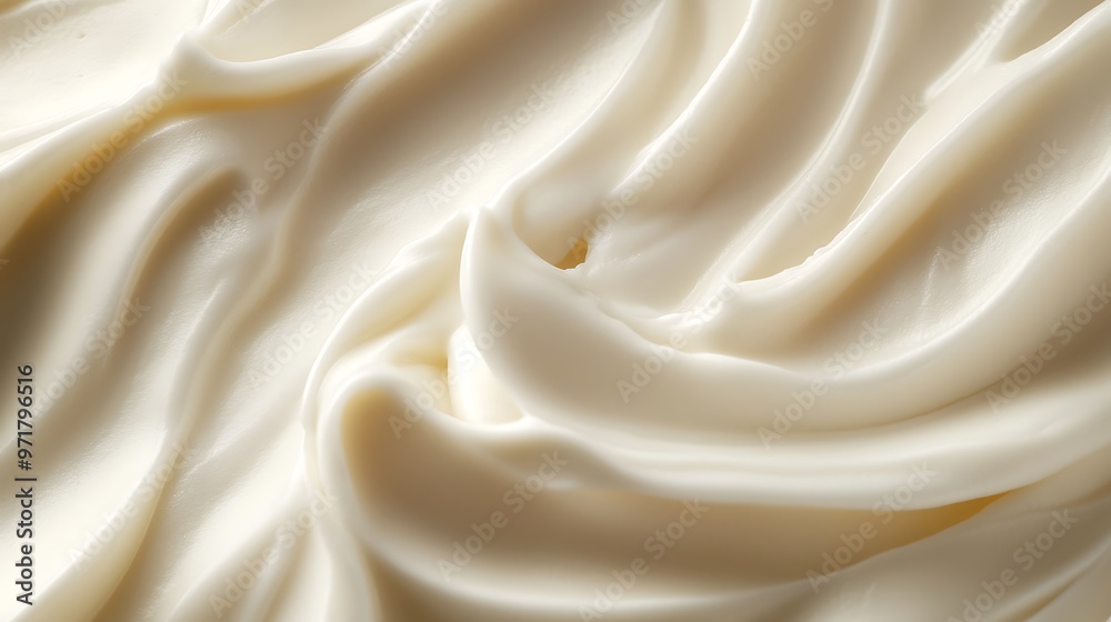 Obraz premium Close up of whipped cream texture, smooth and delicious