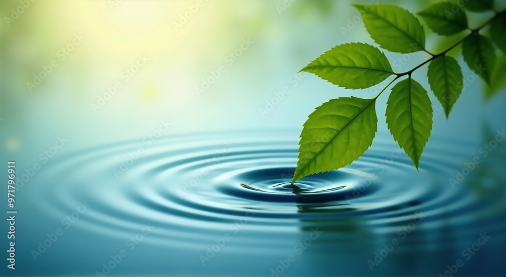 green leaf with water drops green leaf with water drops
