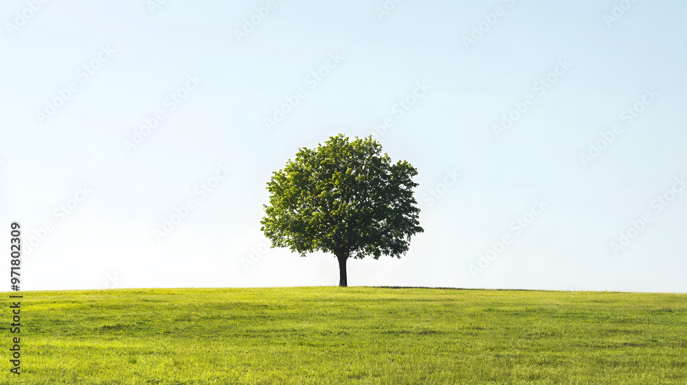 Obraz premium Single Tree Environmental Banner