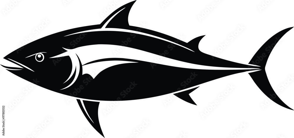 tuna silhouette vector illustration . tuna silhouette vector illustration .