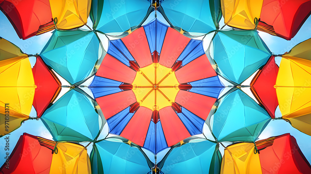 Kaleidoscope of Colorful Beach Umbrellas Kaleidoscope of Colorful Beach Umbrellas