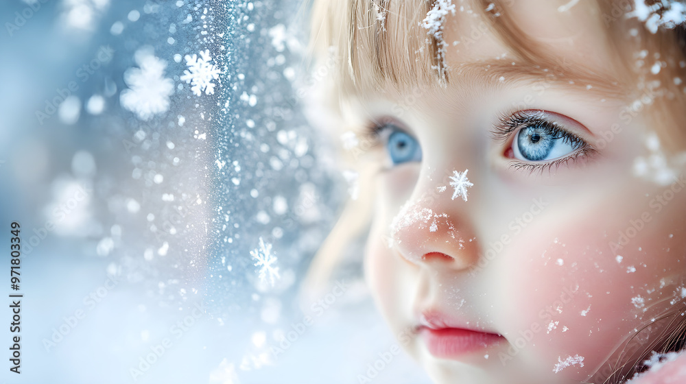 Child Wondering Through the Frosty Windowpane Child Wondering Through the Frosty Windowpane