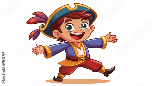 cartoon character boy in a pirate costume