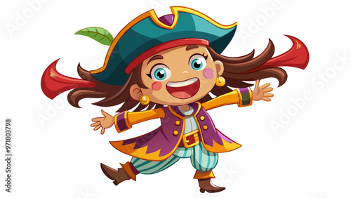cartoon character girl in a pirate costume