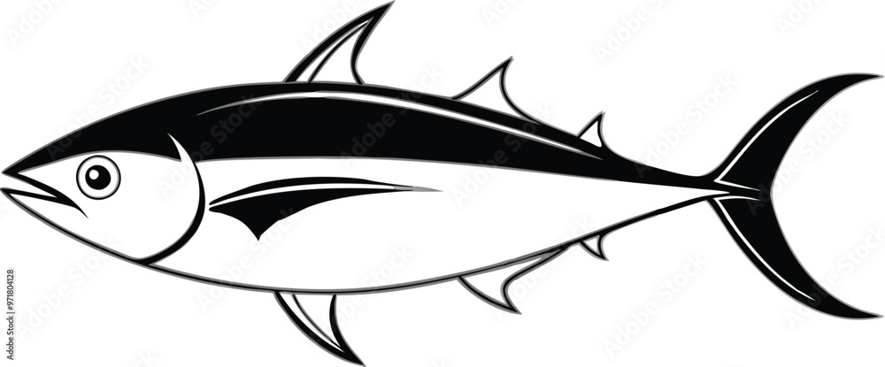 tuna silhouette vector illustration . tuna silhouette vector illustration .