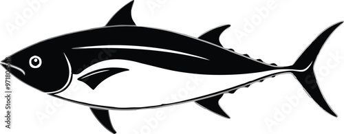 tuna silhouette vector illustration .