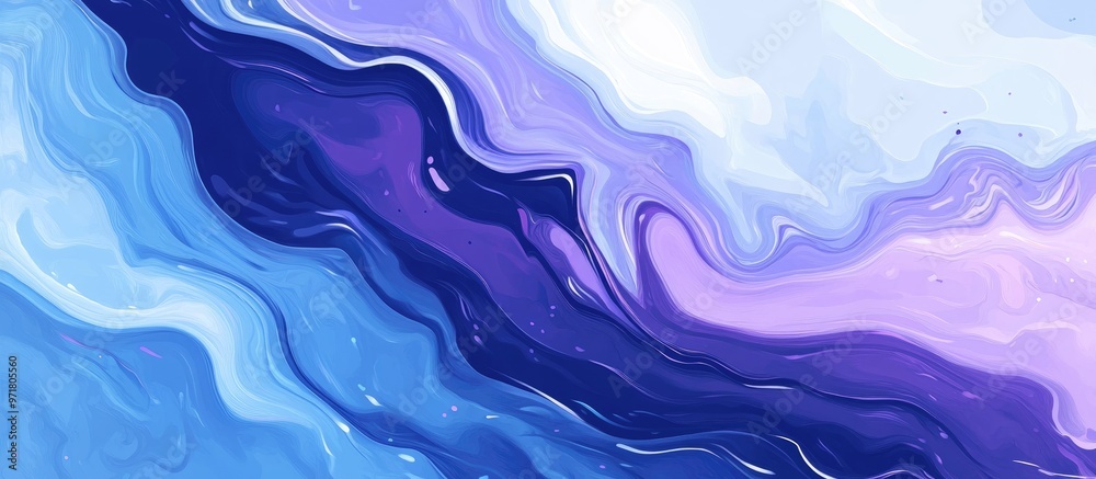Calm Blue And Purple Swirling Water Abstract Background