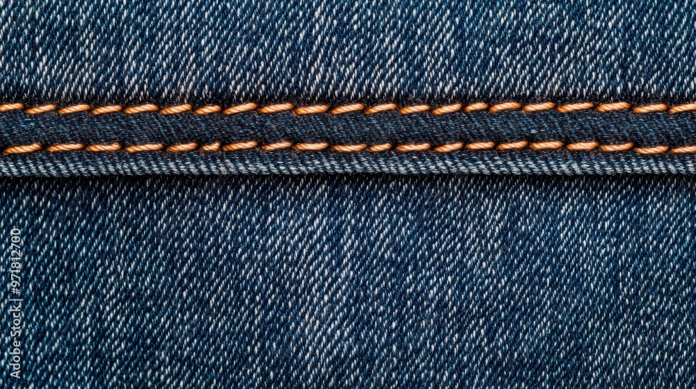 Close-up fabric texture and stitching details on denim, craftsmanship focus, ample copy space for text, deep focus Close-up fabric texture and stitching details on denim, craftsmanship focus, ample copy space for text, deep focus