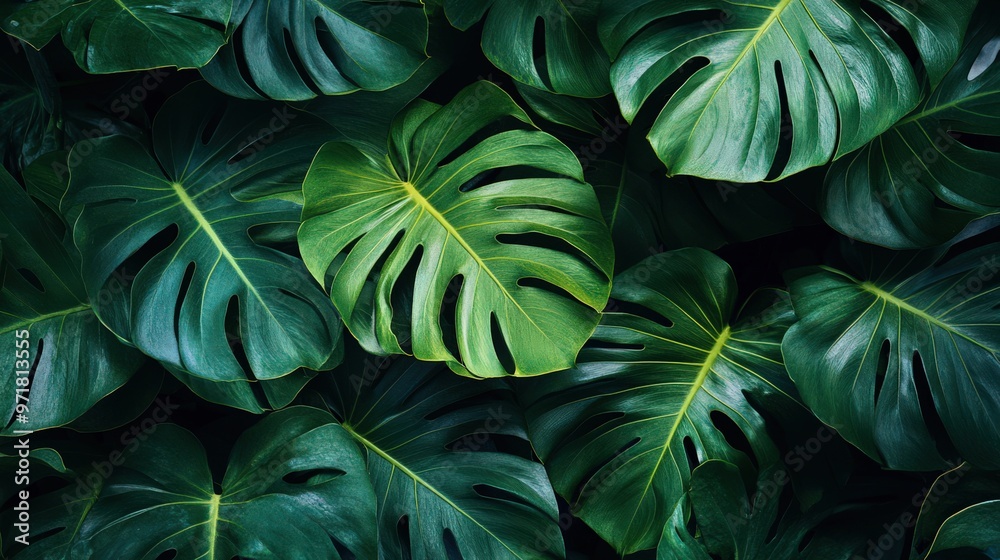 custom made wallpaper toronto digitalDense Tropical Leaves with Dark and Moody Lighting
