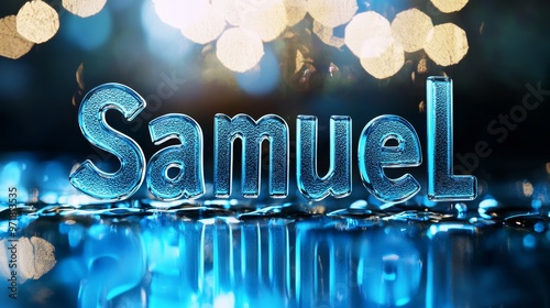 Blue Glossy Surface personalized name postcard perfect for decor.
