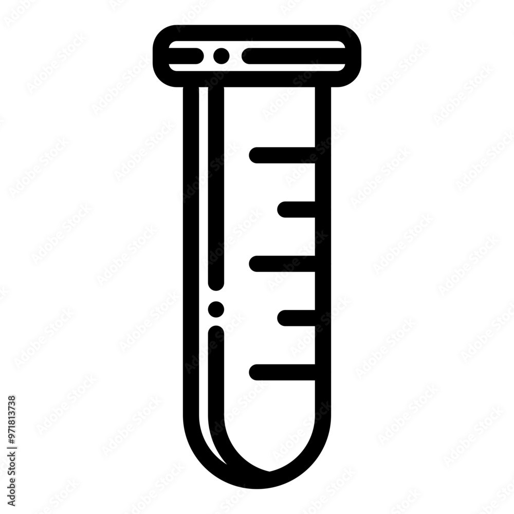 Tube icon, illustration of chemical laboratory equipment in line style suitable for chemical material symbols. Tube icon, illustration of chemical laboratory equipment in line style suitable for chemical material symbols.