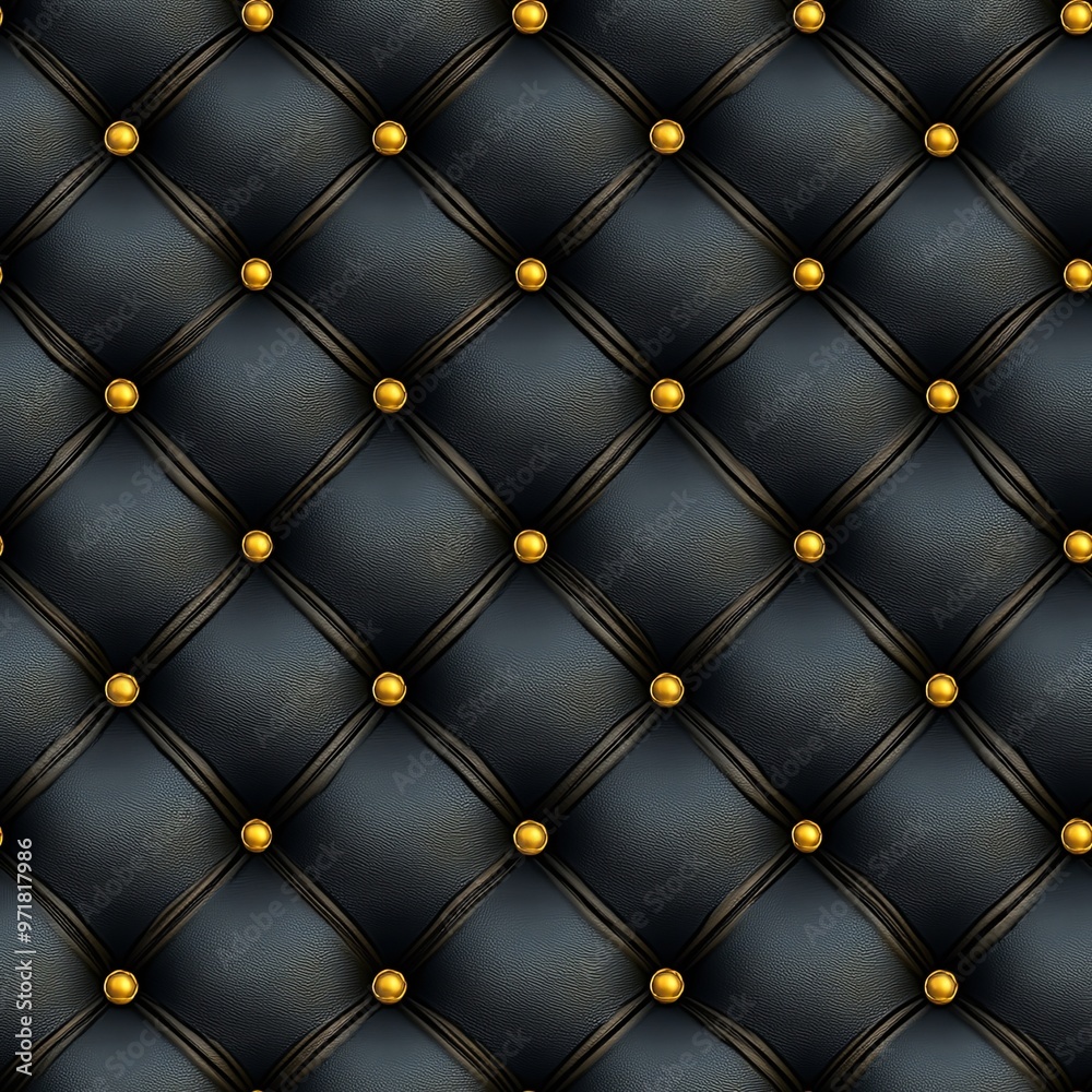 Repeat seamless pattern of leather with studs in the form of luxurious upholstery background wallpaper 