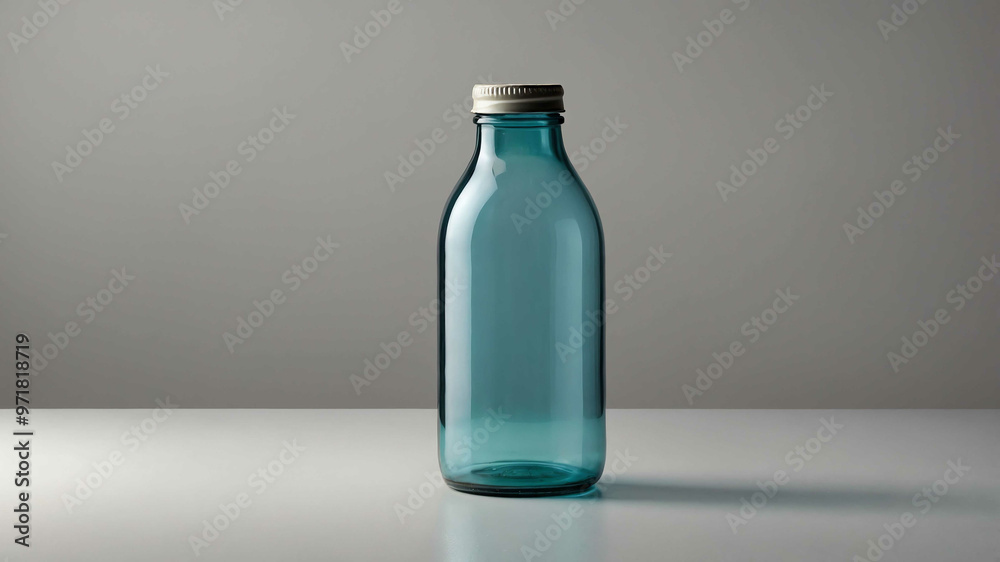 Basic glass bottle with plain background Basic glass bottle with plain background