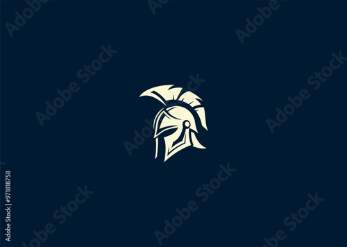 Vector illustration of Spartan Silhouette Logo Design