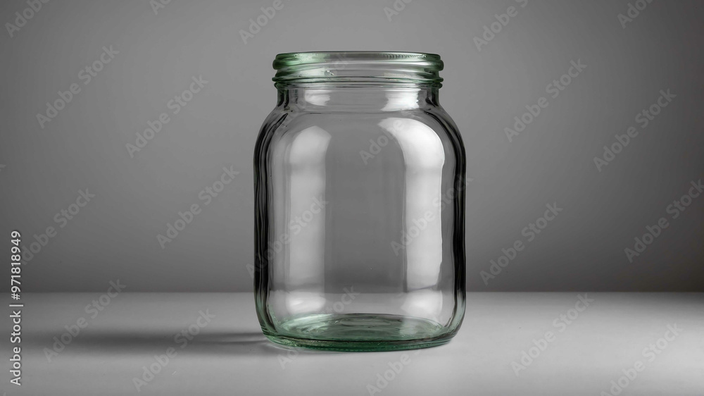 Empty glass jar with plain background Empty glass jar with plain background