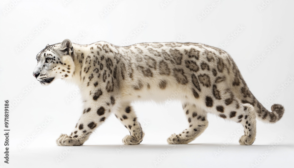 Snow leopard, white leopard in snow mountains, white snow leopard walking Snow leopard, white leopard in snow mountains, white snow leopard walking
