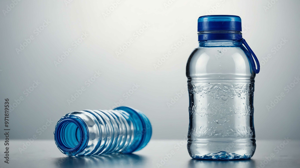 Simple water bottle on plain background Simple water bottle on plain background