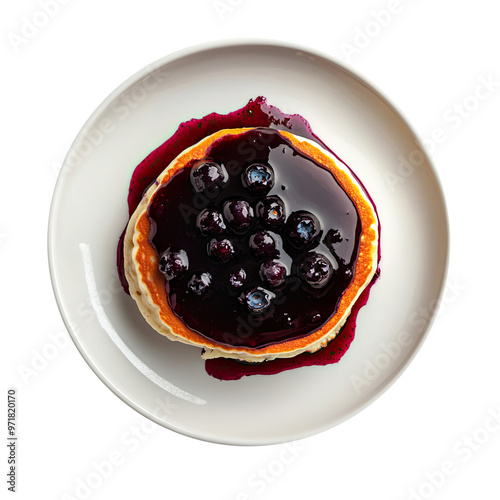 A Plate of a Stack of Blueb...