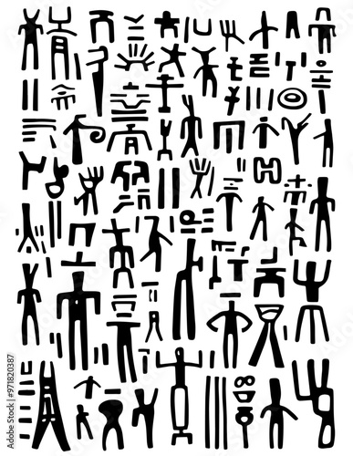 Doodle Tribal Glyphs