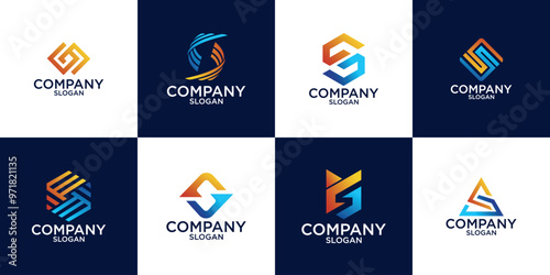 abstract s letter monogram logo vector design collection