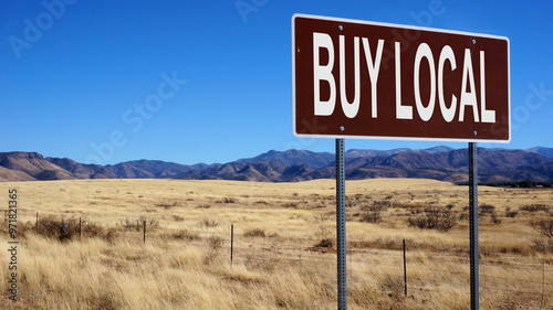 Buy local word on road sign