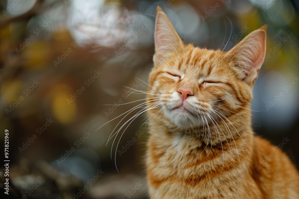 Fototapeta premium A cat with a playful smirk or mischievous grin, hinting at its playful intentions