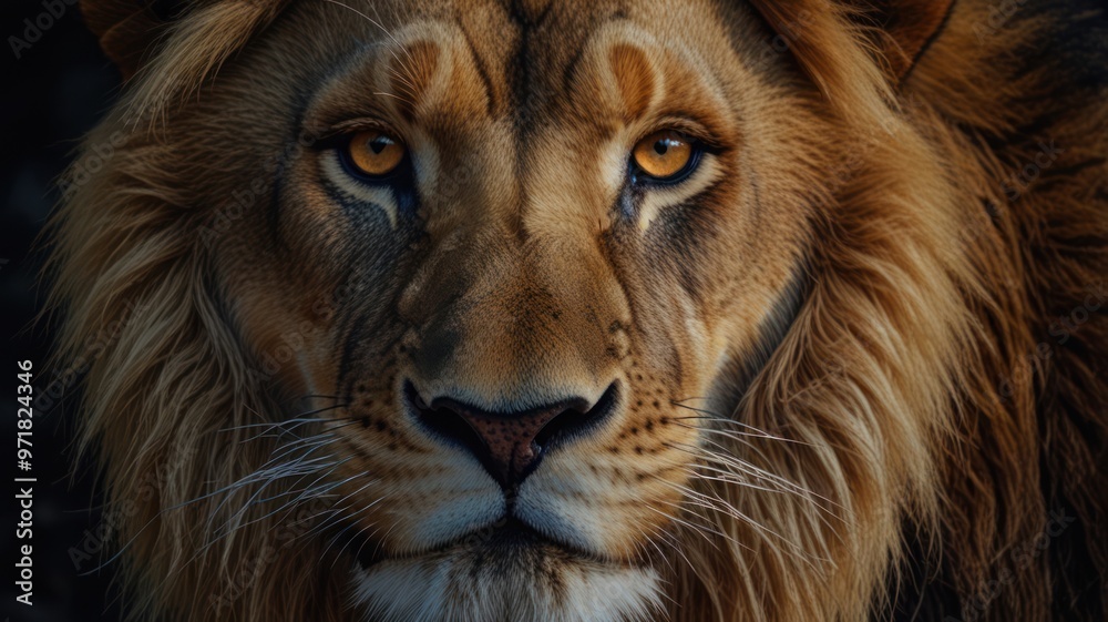 © Lycee - illustration of a beast lion in the forest © Lycee - illustration of a beast lion in the forest