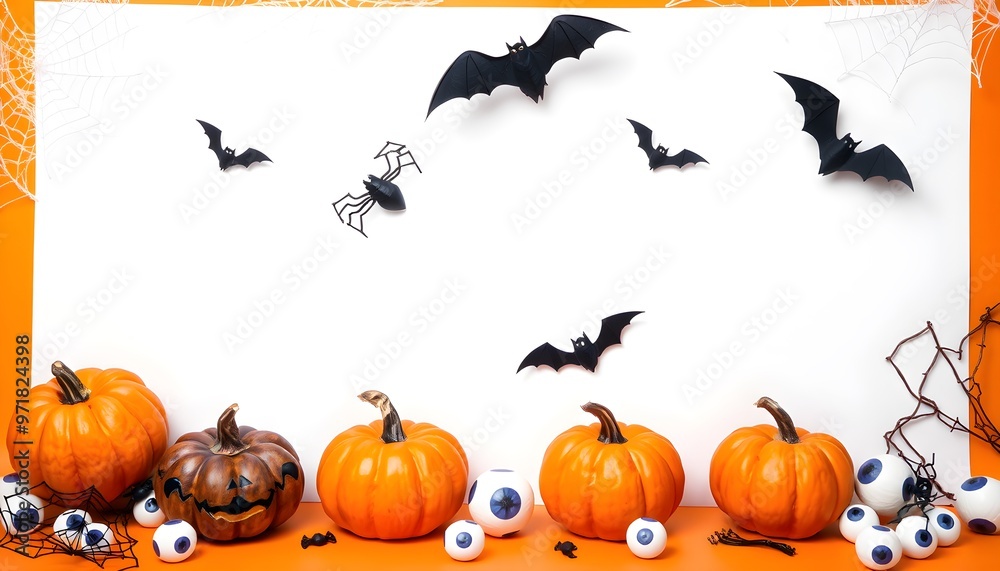Halloween Pumpkin and Bat Decor Halloween Pumpkin and Bat Decor