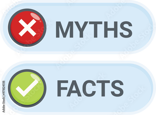 Two buttons are showing the difference between myths and facts