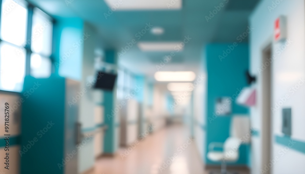 Blurred hospital hallway Blurred hospital hallway