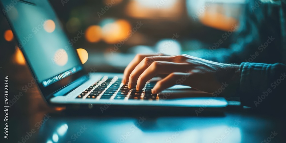 Close-Up of Hands Typing on Laptop Keyboard Close-Up of Hands Typing on Laptop Keyboard