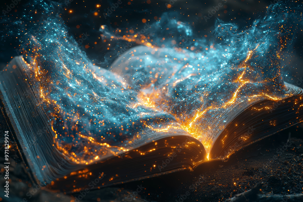 A mind map emerging from an open book, with branches extending into a galaxy of ideas and possibilities. Concept of expansive thinking and knowledge. A mind map emerging from an open book, with branches extending into a galaxy of ideas and possibilities. Concept of expansive thinking and knowledge.