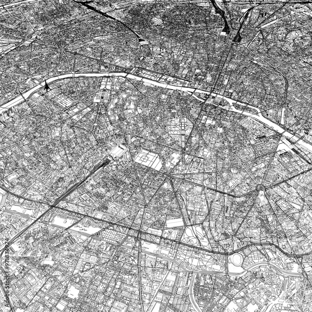 Fototapeta premium 3D illustration of city and urban in Paris France