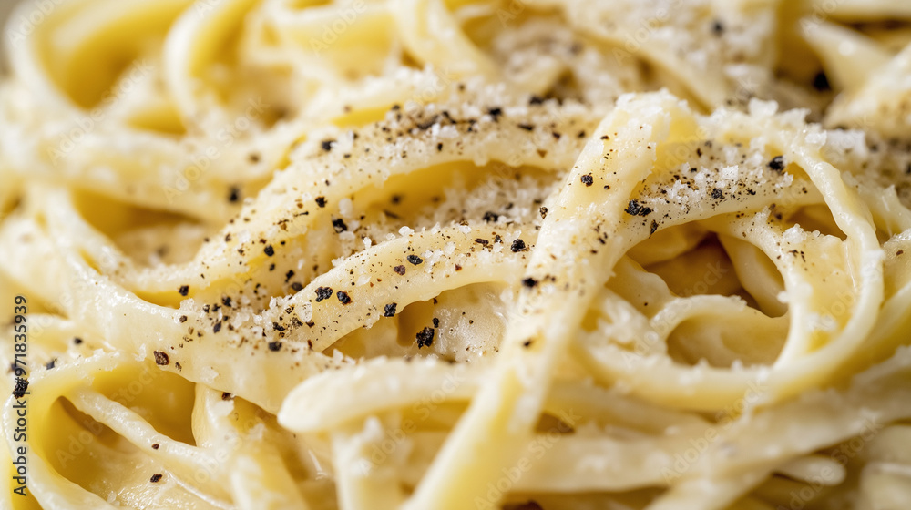 a close-up, top-down view of lemon pepper fettuccine, filling the entire frame with the focus on the pasta's intricate details a close-up, top-down view of lemon pepper fettuccine, filling the entire frame with the focus on the pasta's intricate details