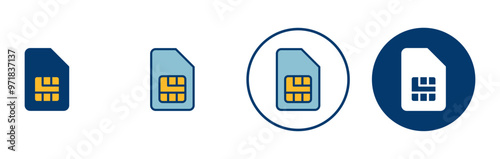 Sim card icon vector isolated on white background. Mobile slot icon. Mobile cellular phone sim card chip.
