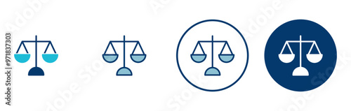 Scales icon vector isolated on white background . Law scale icon. Justice sign