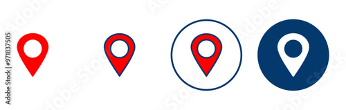 Free Download Pin icon vector isolated on white background. Location icon. Map pointer icon. Point. Locator. Address - GFXLoad