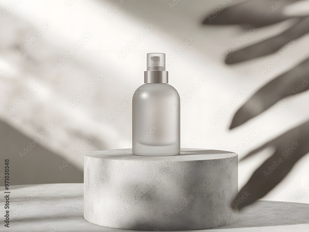 Elegant Bottle on a Marble Podium