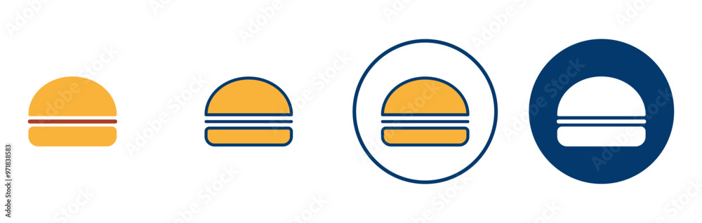 Hamburger icon vector isolated on white background. Burger and hamburger icon. Fast food vector icon