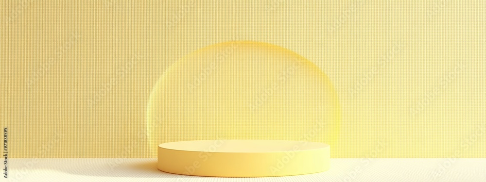 Pastel Light Yellow Podium with Subtle Mesh Pattern Pastel Light Yellow Podium with Subtle Mesh Pattern