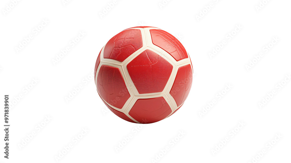 red soccer ball isolated, Generative AI red soccer ball isolated, Generative AI