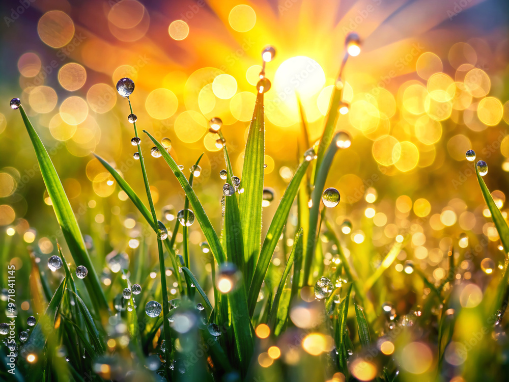 Obraz premium grass backgroundlight, christmas, grass, spring, design, nature, color, summer, illustration, glow, green, art, lights, bright, decoration, vector, shine, party, holiday, bokeh, shiny, sun, yellow, se