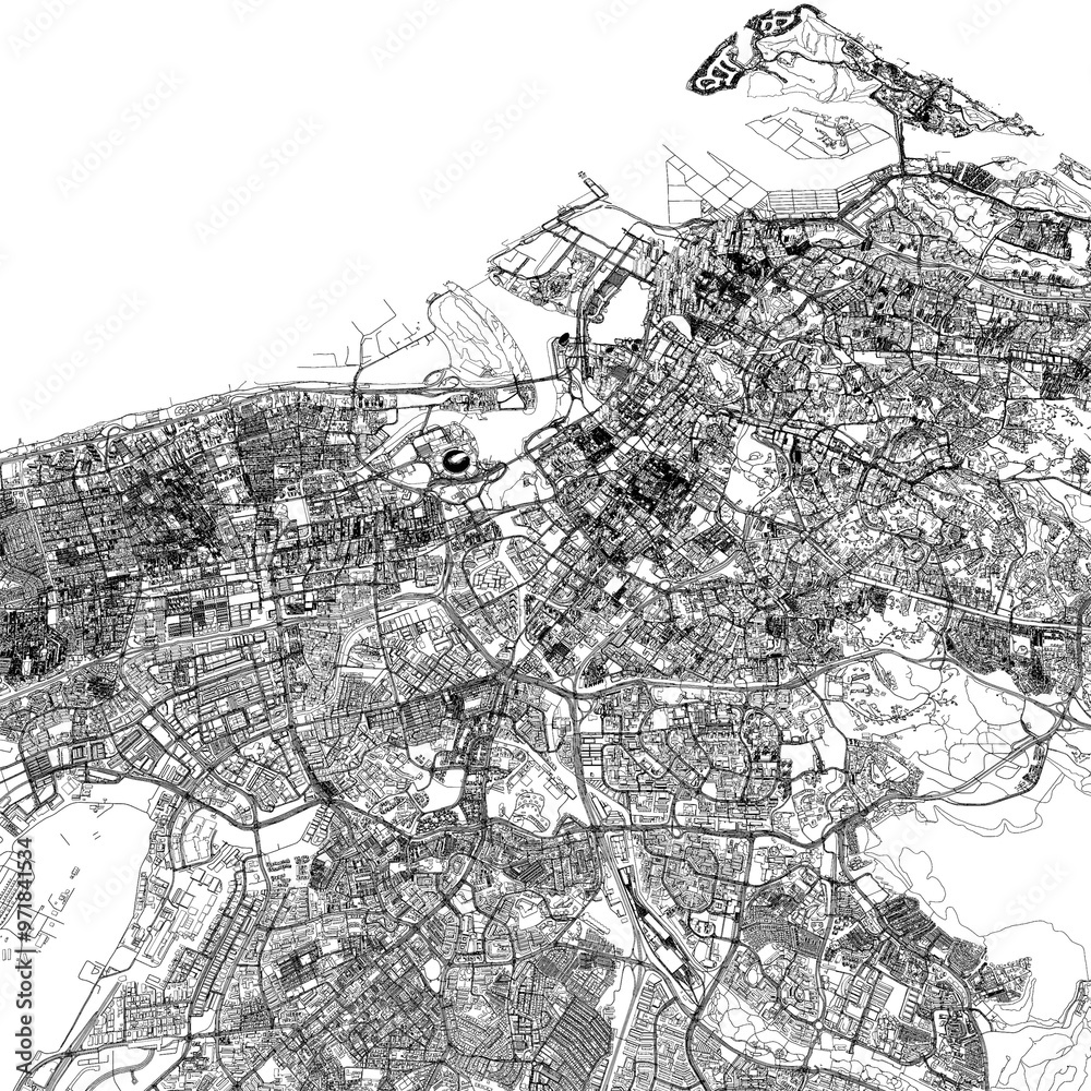 Fototapeta premium 3D illustration of city and urban Singapore