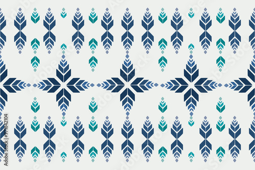 Vector illustration of an ethnic geometric pattern. Bohemian seamless pattern. Embroidery. Seamless traditional design pattern for fabrics, backgrounds, carpets, wallpapers, clothes, and pillowcases.
