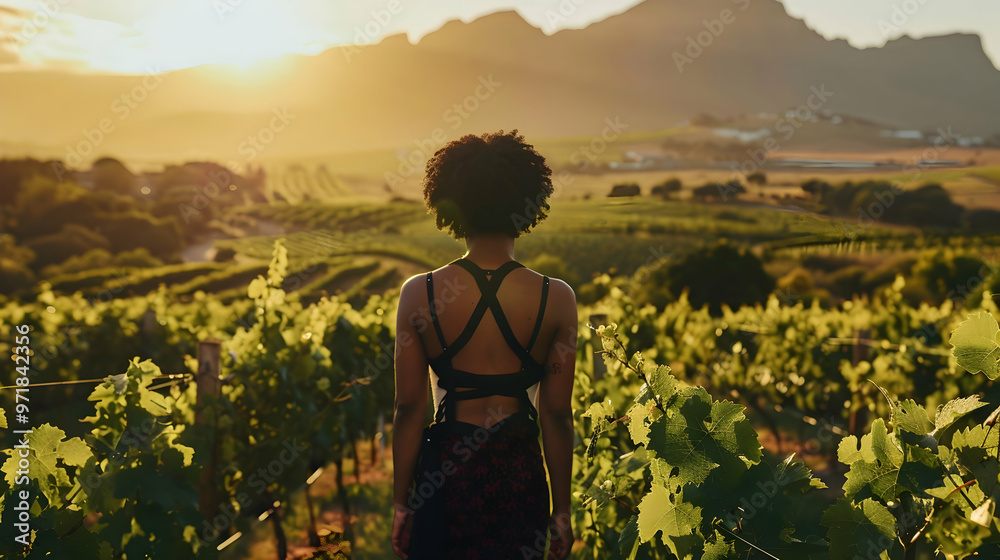 Fototapeta premium Woman South African Wine Estate