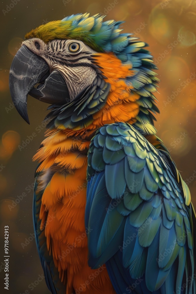 A close-up of a colorful parrot with a vibrant background A close-up of a colorful parrot with a vibrant background