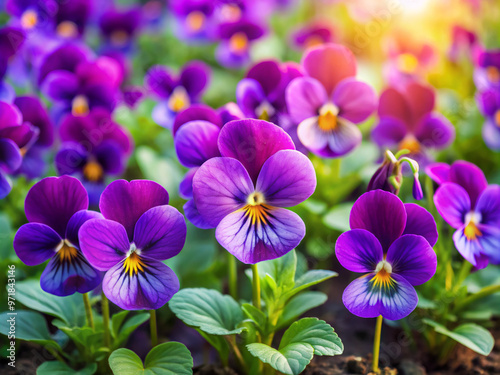 purple and yellow flowersflower, purple, nature, flowers, spring, garden, plant, blossom, violet, summer, beauty, blue, pink, petal, floral, flora, bloom, macro, orchid, pansies, pansy, leaf, closeup,