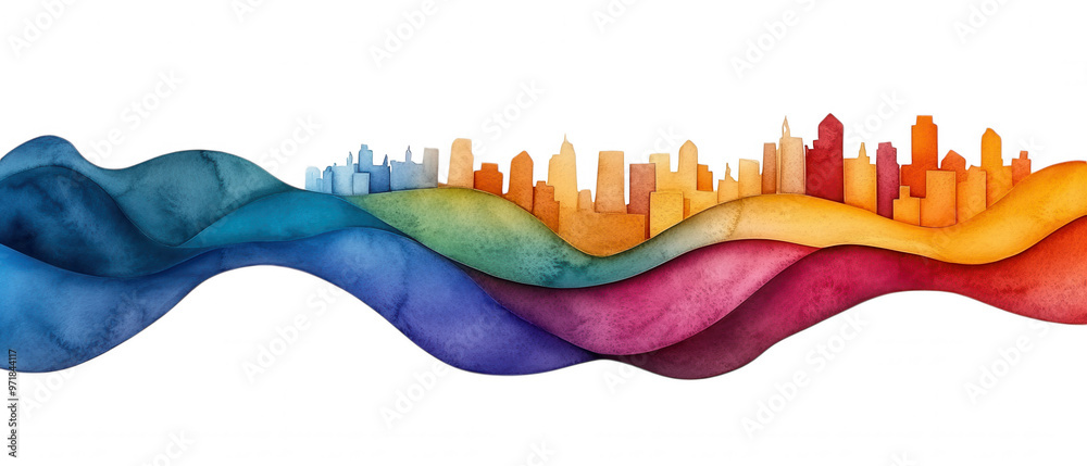 Vibrant Wave Pattern with Dark Background Vibrant Wave Pattern with Dark Background