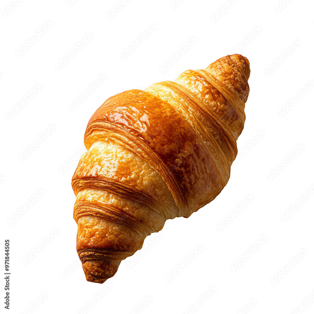 Freshly Baked Golden Brown Croissant with Flaky Texture Freshly Baked Golden Brown Croissant with Flaky Texture