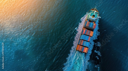 Cargo Ship Sailing on the Ocean